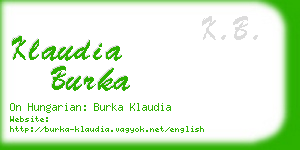 klaudia burka business card